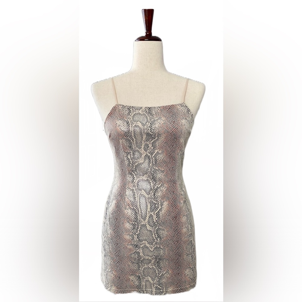 Urban Outfitters UO Snakeskin Bodycon Mini Dress Open Back   XS NWT